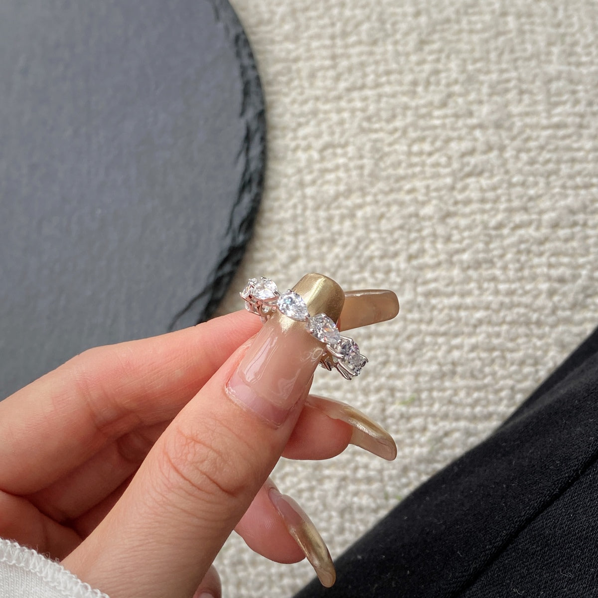 [Olivia JW]Exquisite Pear Cut Tennis Ring