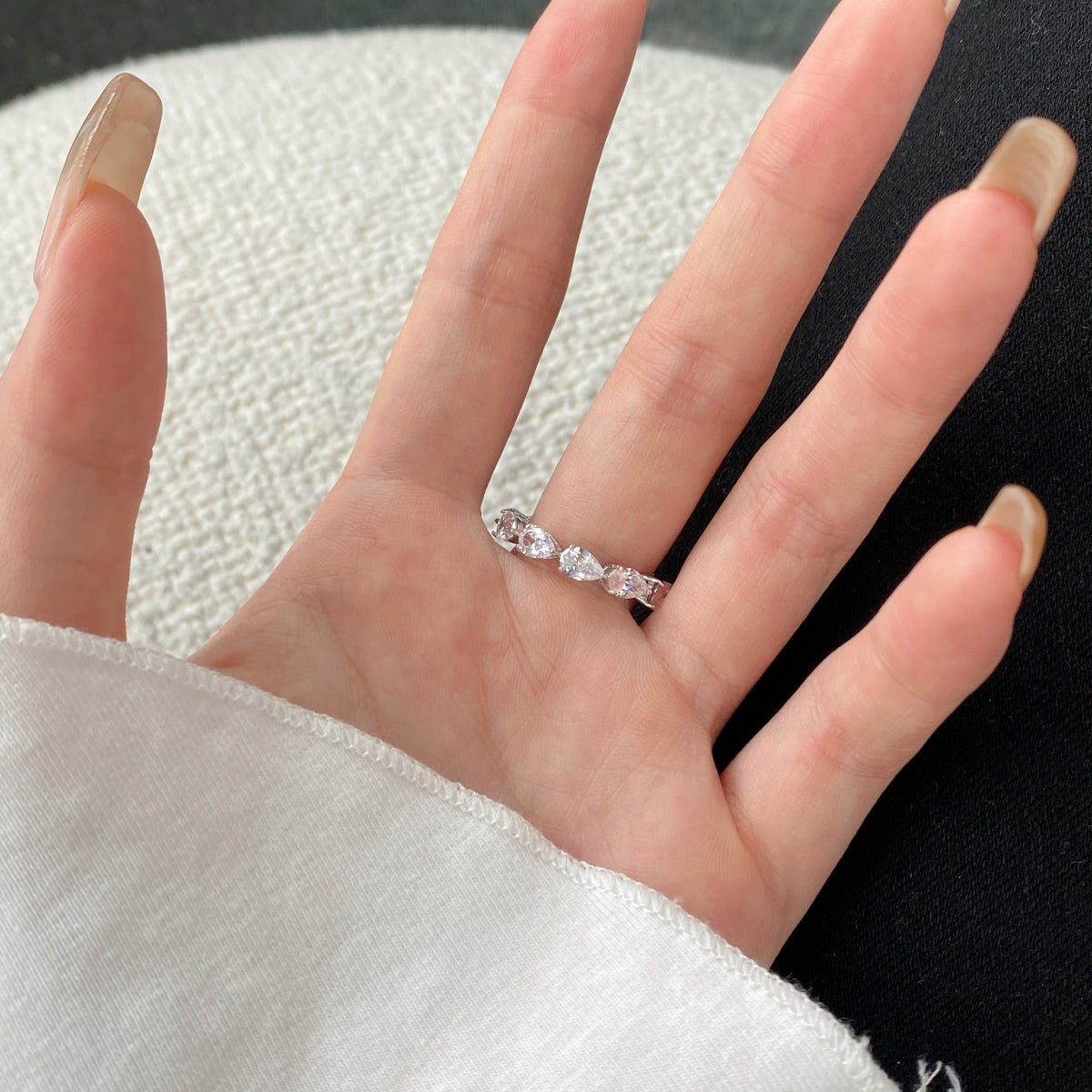 [Olivia JW]Exquisite Pear Cut Tennis Ring