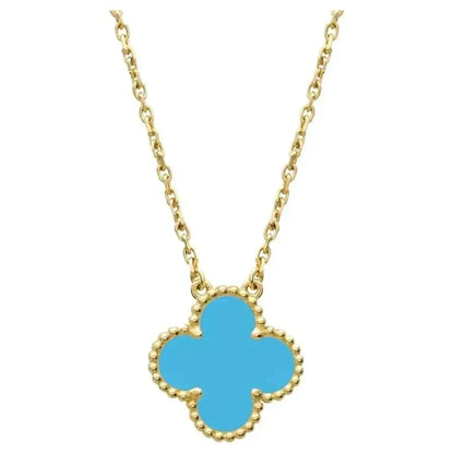 [Olivia JW]CLOVER 15MM VINTAGE TURQUOISE NECKLACE