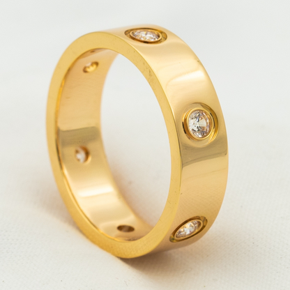 [Olivia JW]LOVE RING 5.5MM 6 DIAMONDS PINK GOLD