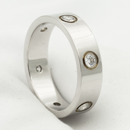 [Olivia JW]LOVE RING 5.5MM 6 DIAMONDS SILVER