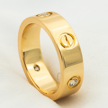 [Olivia JW]LOVE RING 5.5MM 3 DIAMONDS PINK GOLD