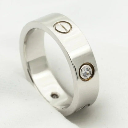 [Olivia JW]LOVE RING 5.5MM 3 DIAMONDS SILVER