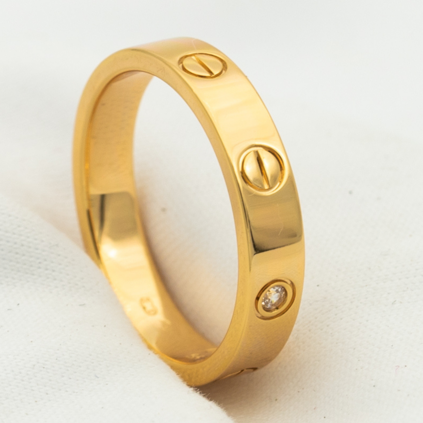 [Olivia JW]LOVE RING 4MM 1 DIAMOND PINK GOLD