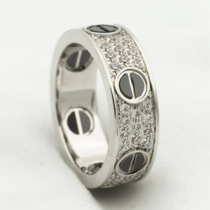 [Olivia JW]LOVE RING 5.5MM DIAMONDS PAVED CERAMIC