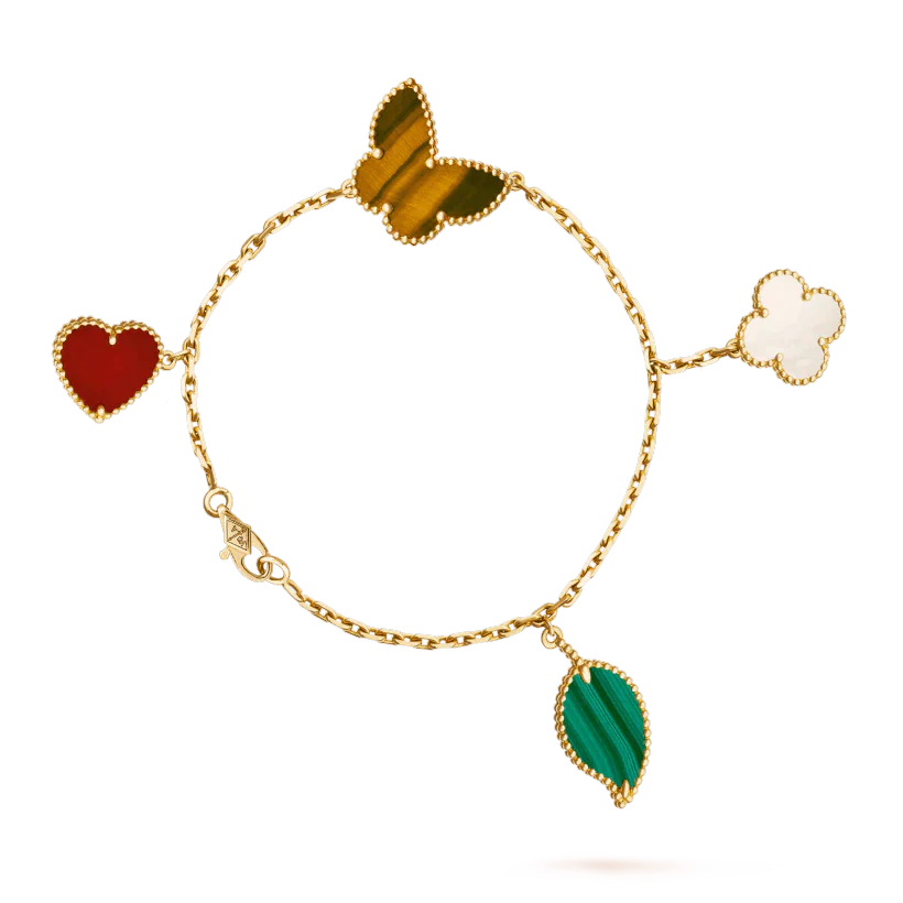 [Olivia JW]LUCKY SPRING 5 MOTIF GOLD BRACELET