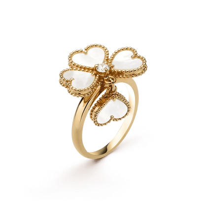 [Olivia JW]SWEET CLOVER WHITE MOP RING