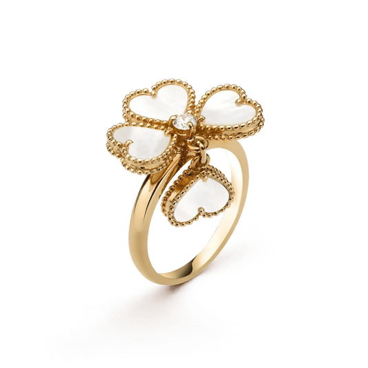 [Olivia JW]SWEET CLOVER WHITE MOP RING