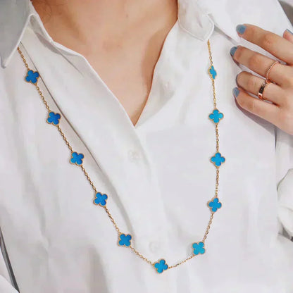[Olivia JW]CLOVER 20 MOTIFS TURQUOISE GOLD
