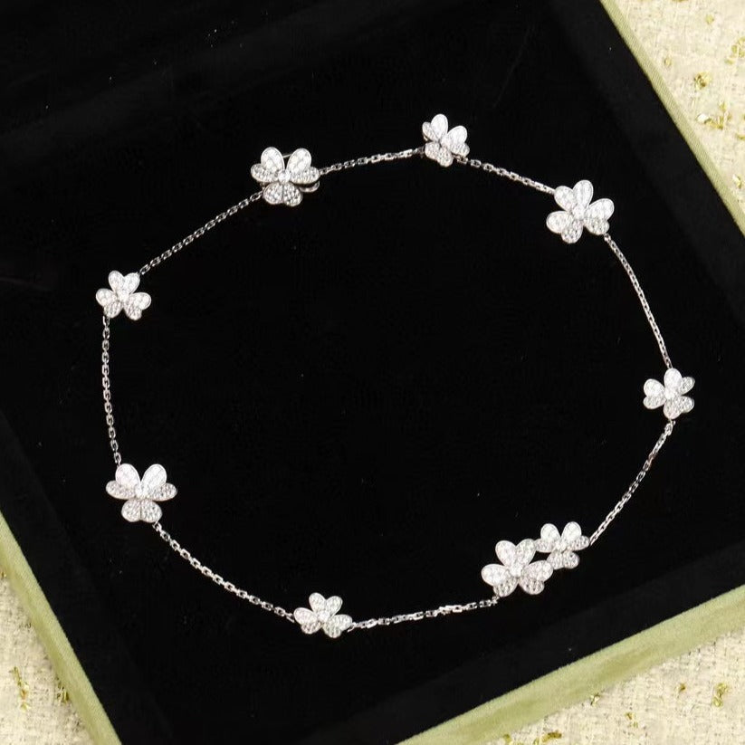 [Olivia JW]FRIVOLE SILVER 9 FLOWERS NECKLACE