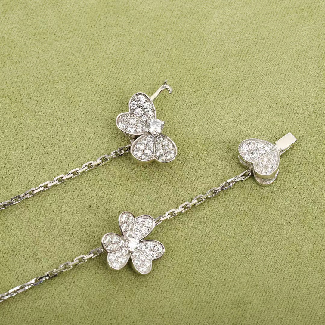 [Olivia JW]FRIVOLE SILVER 9 FLOWERS NECKLACE