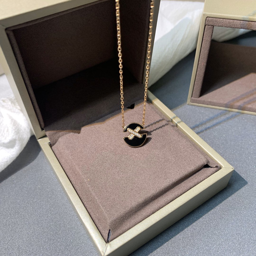[Olivia JW]JEUX DE PINK GOLD DIAMOND NECKLACE