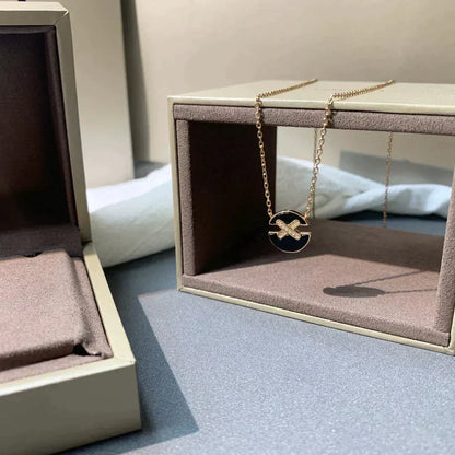[Olivia JW]JEUX DE ROSE GOLD DIAMOND NECKLACE