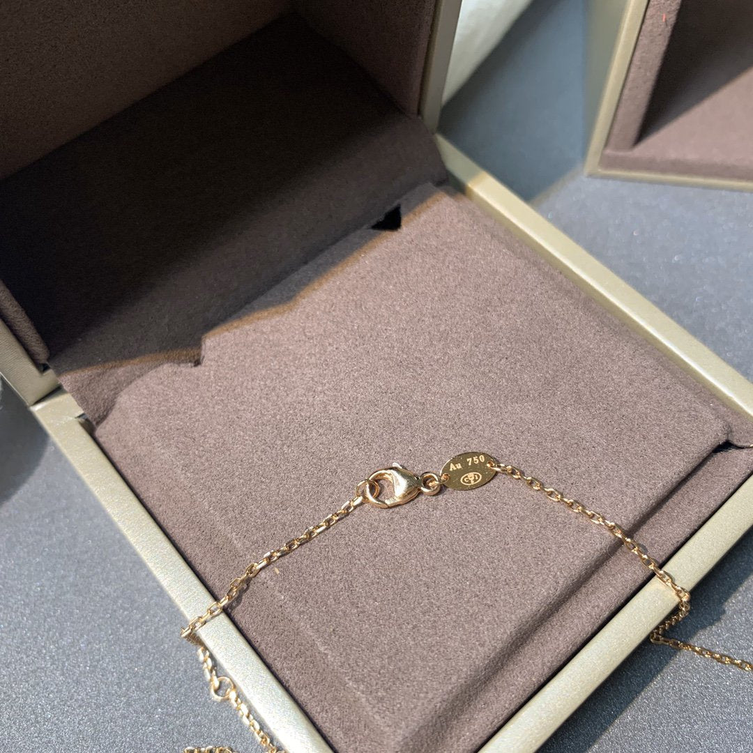 [Olivia JW]JEUX DE PINK GOLD DIAMOND NECKLACE