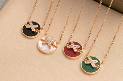 [Olivia JW]JEUX DE ROSE GOLD DIAMOND NECKLACE