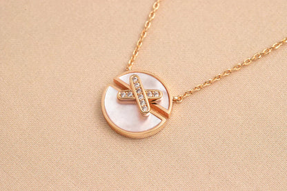 [Olivia JW]JEUX DE ROSE GOLD DIAMOND NECKLACE