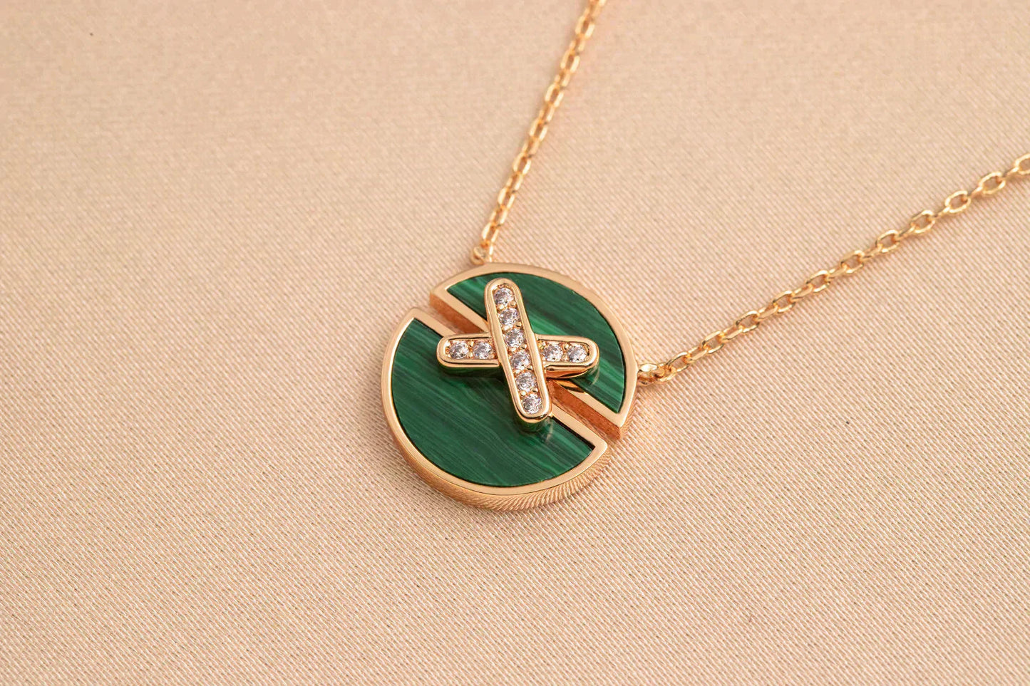 [Olivia JW]JEUX DE ROSE GOLD DIAMOND NECKLACE