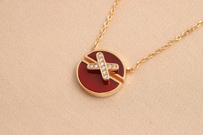 [Olivia JW]JEUX DE ROSE GOLD DIAMOND NECKLACE