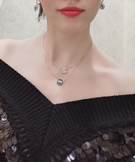 [Olivia JW]JEUX DE ROSE GOLD DIAMOND NECKLACE
