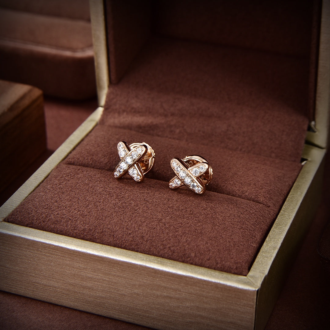 [Olivia JW]JEUX DE GOLD DIAMOND EARRINGS