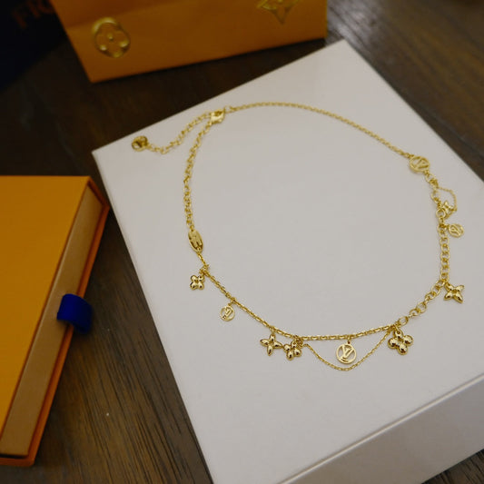 [Olivia JW]BLOOMING SUPPLE NECKLACE BRASS