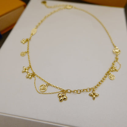 [Olivia JW]BLOOMING SUPPLE NECKLACE BRASS