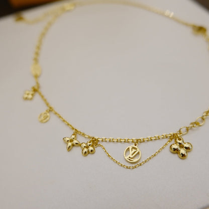 [Olivia JW]BLOOMING SUPPLE NECKLACE BRASS