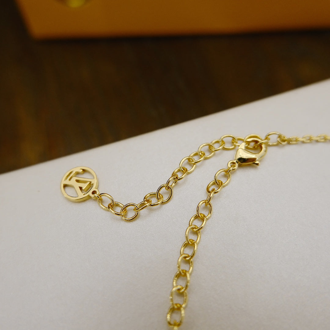 [Olivia JW]BLOOMING SUPPLE NECKLACE BRASS