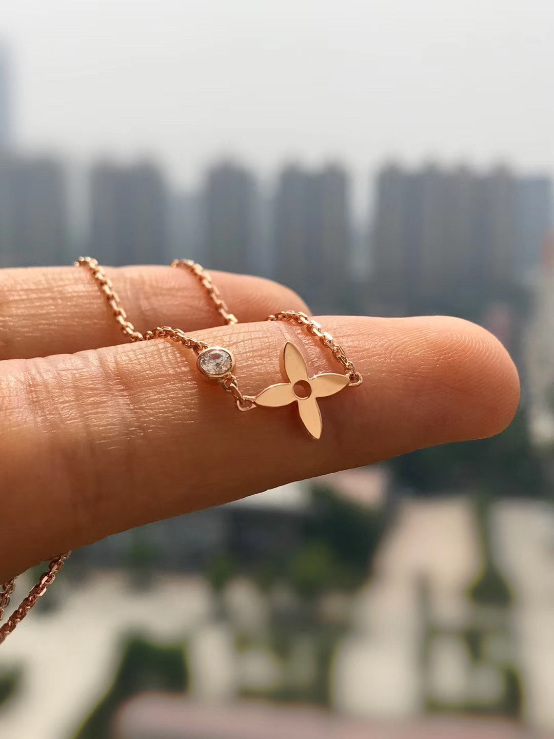 [Olivia JW]BLOSSOM PENDANT PINK GOLD AND DIAMOND