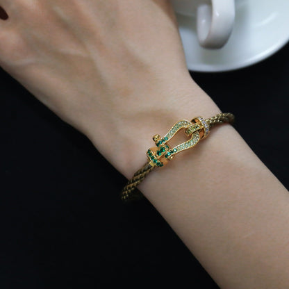 [Olivia JW]FORCE 10 GOLD GREEN DIAMOND PAVED