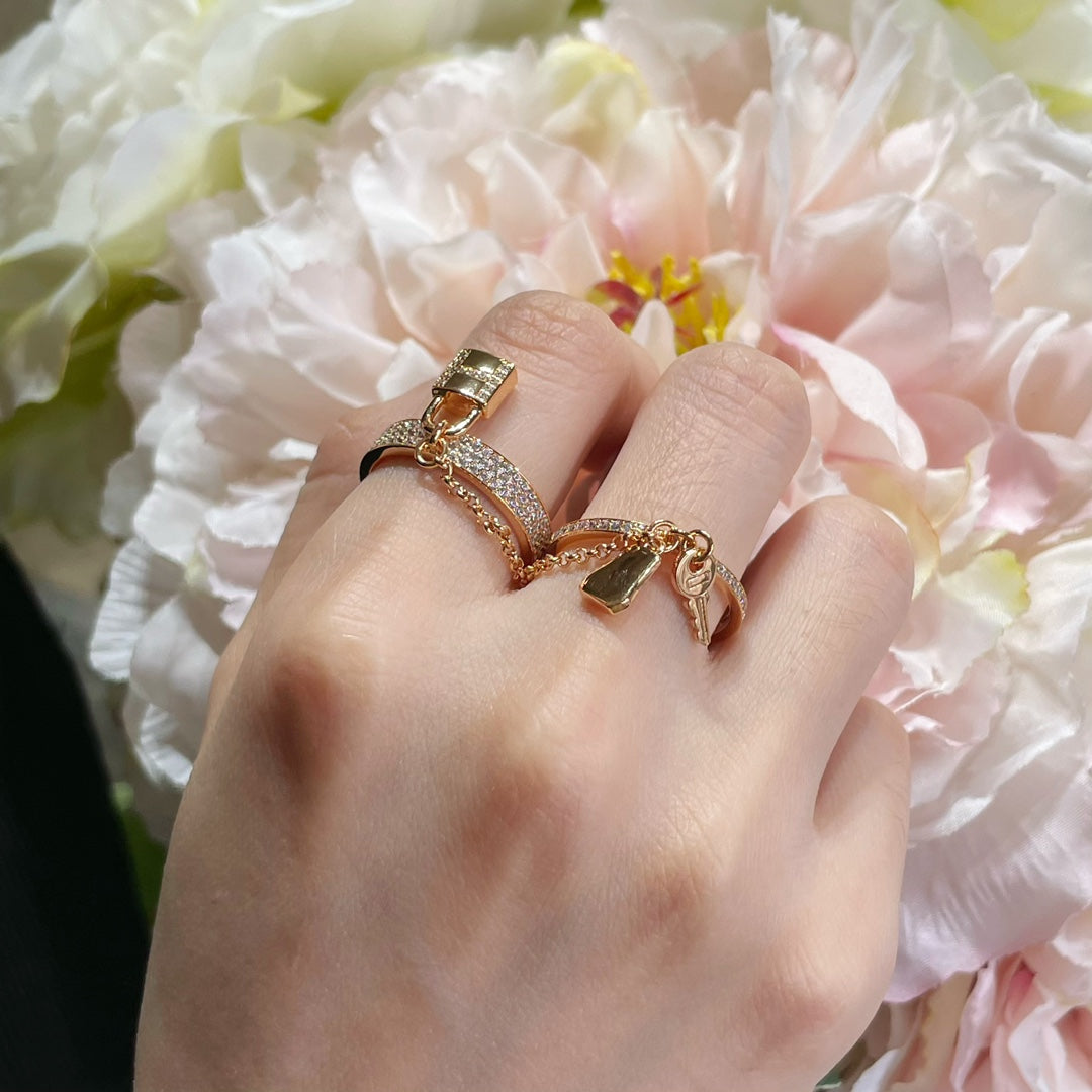 [Olivia JW]HM KELLY CLOCHETTE DOUBLE RING IN  WITH DIAMONDS