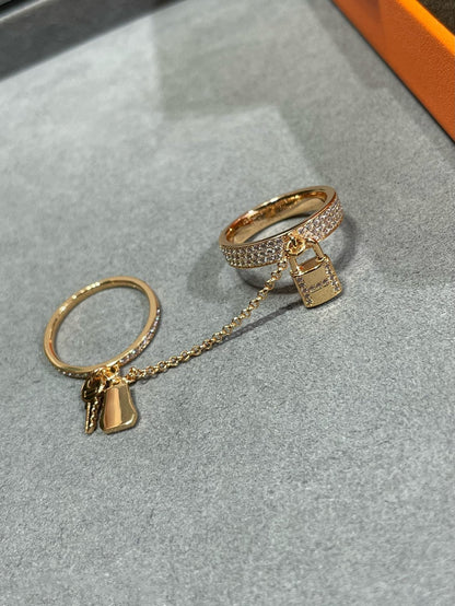 [Olivia JW]HM KELLY CLOCHETTE DOUBLE RING IN  WITH DIAMONDS