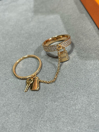 [Olivia JW]HM KELLY CLOCHETTE DOUBLE RING IN  WITH DIAMONDS
