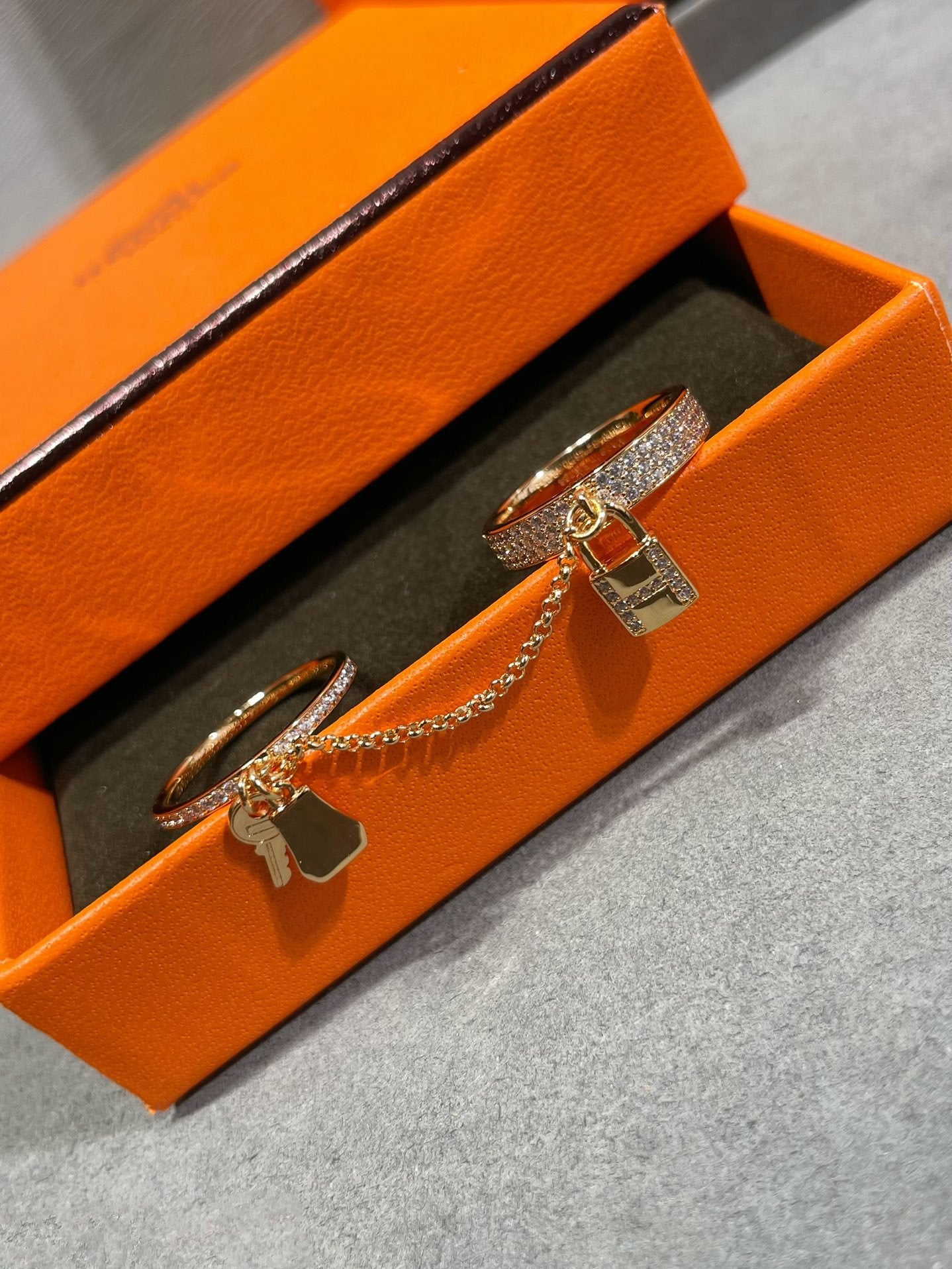 [Olivia JW]HM KELLY CLOCHETTE DOUBLE RING IN  WITH DIAMONDS