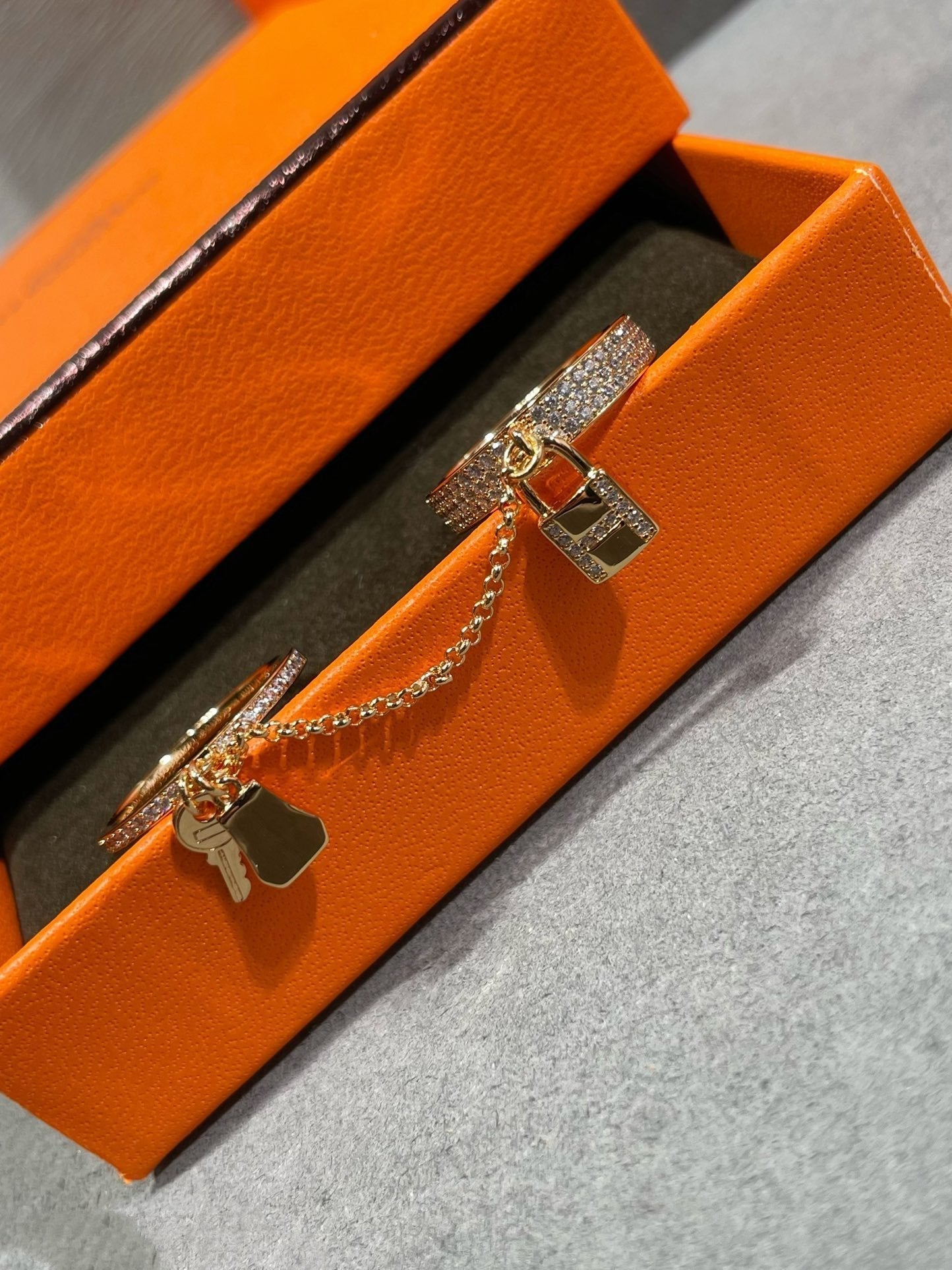 [Olivia JW]HM KELLY CLOCHETTE DOUBLE RING IN  WITH DIAMONDS