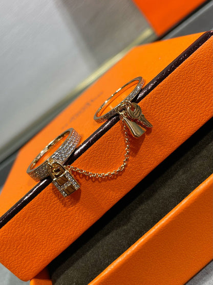[Olivia JW]HM KELLY CLOCHETTE DOUBLE RING IN  WITH DIAMONDS