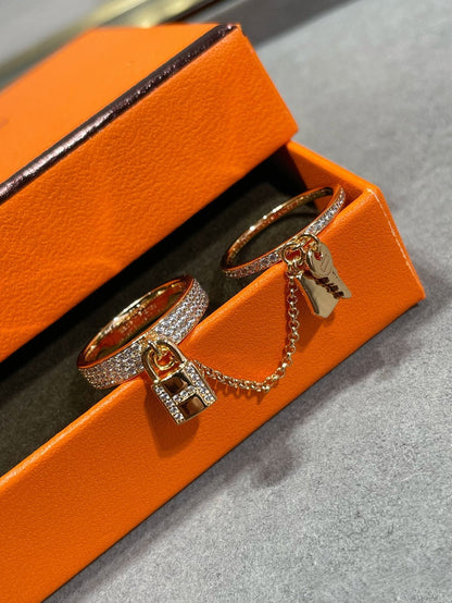 [Olivia JW]HM KELLY CLOCHETTE DOUBLE RING IN  WITH DIAMONDS