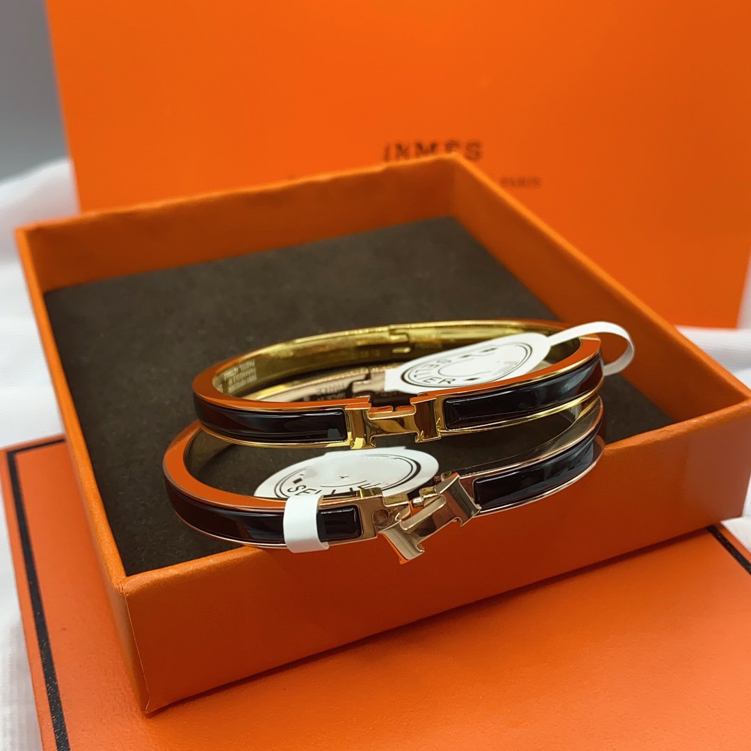 [Olivia JW]CLASSIC HM CLIC BLACK 8MM ENAMEL BRACELET