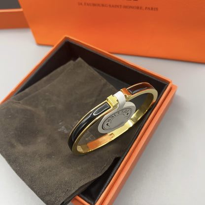 [Olivia JW]CLASSIC HM CLIC BLACK 8MM ENAMEL BRACELET