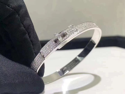 [Olivia JW]HM KELLY BRACELET IN SILVER AND FULL PAVE DIAMOND