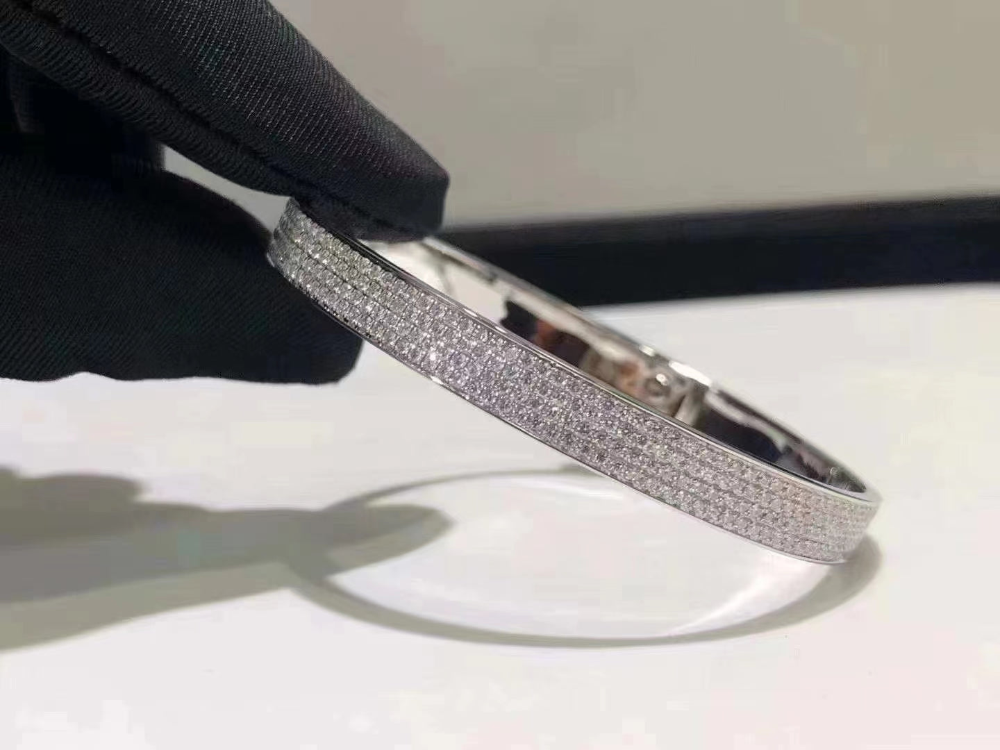[Olivia JW]HM KELLY BRACELET IN SILVER AND FULL PAVE DIAMOND