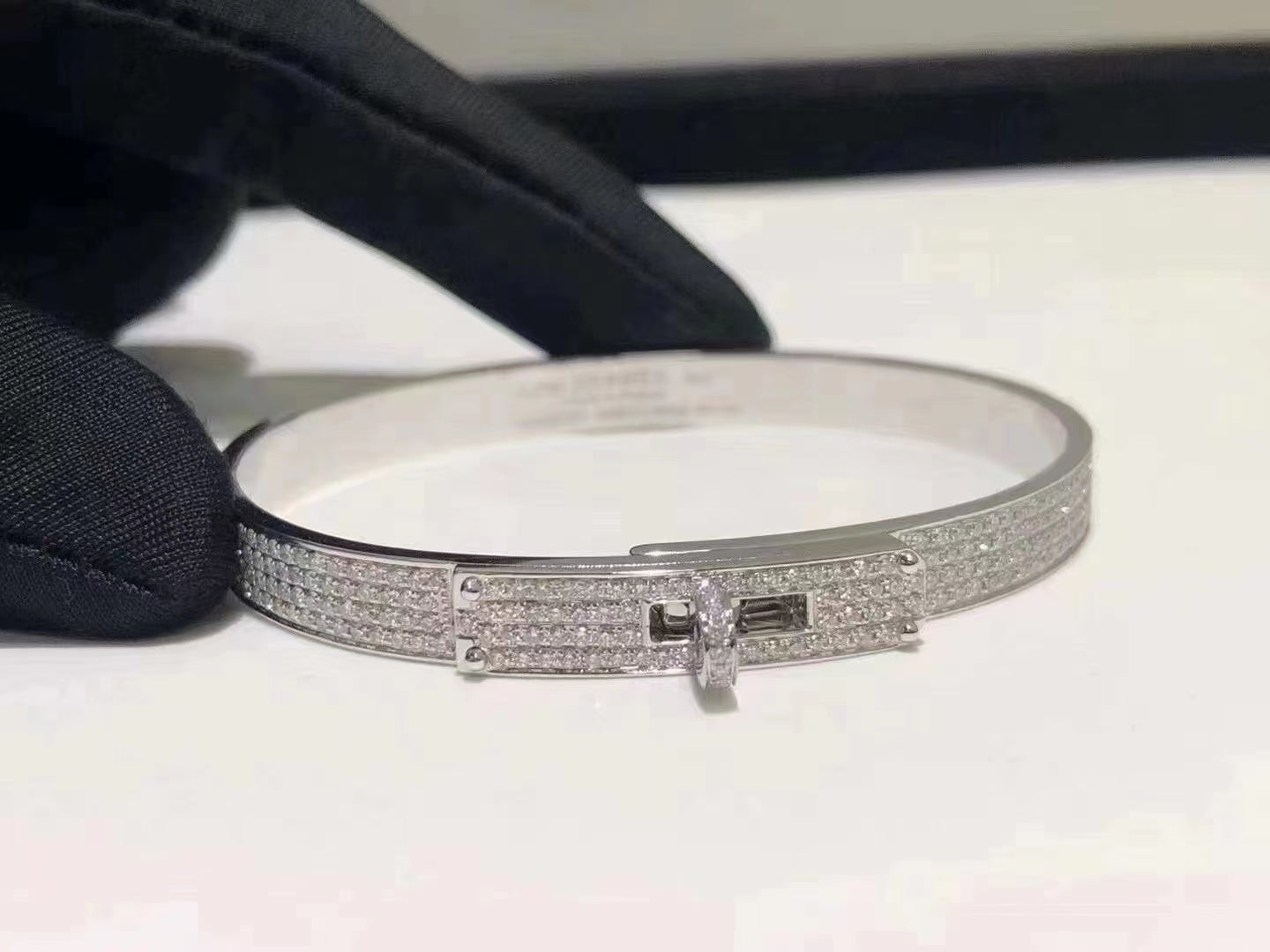 [Olivia JW]HM KELLY BRACELET IN SILVER AND FULL PAVE DIAMOND