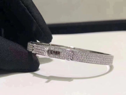 [Olivia JW]HM KELLY BRACELET IN SILVER AND FULL PAVE DIAMOND