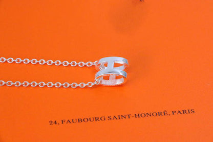 [Olivia JW]HM NECKLACE H LETTER OVAL SERIES