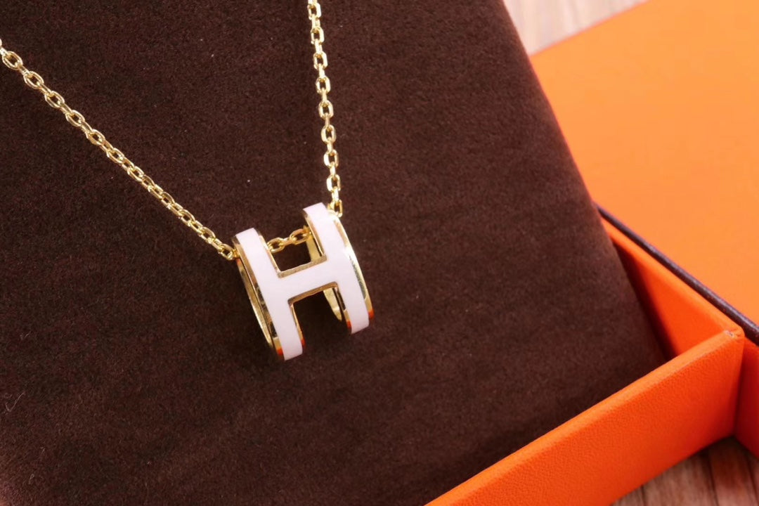 [Olivia JW]HM CLIC YELLOW ENAMEL GOLD NECKLACE