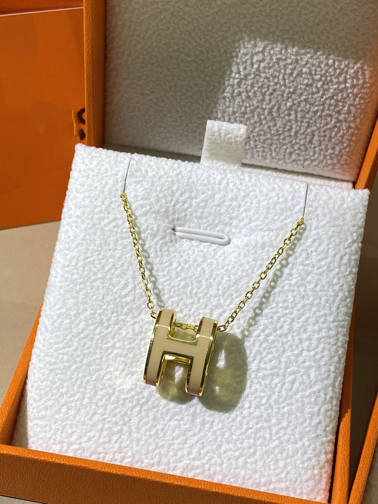 [Olivia JW]HM CLIC YELLOW ENAMEL GOLD NECKLACE