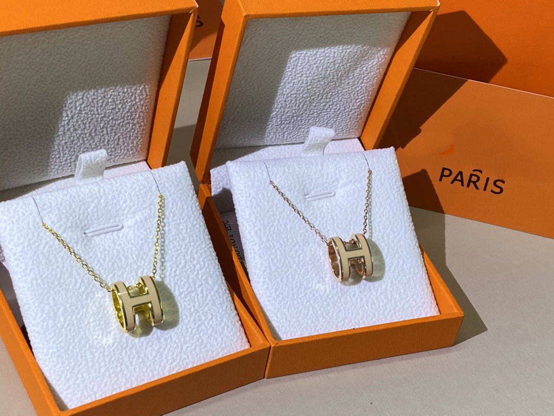 [Olivia JW]HM CLIC YELLOW ENAMEL GOLD NECKLACE