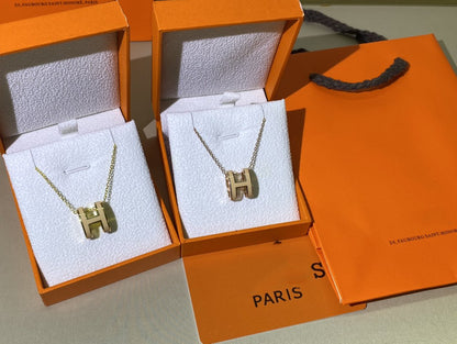 [Olivia JW]HM CLIC YELLOW ENAMEL GOLD NECKLACE