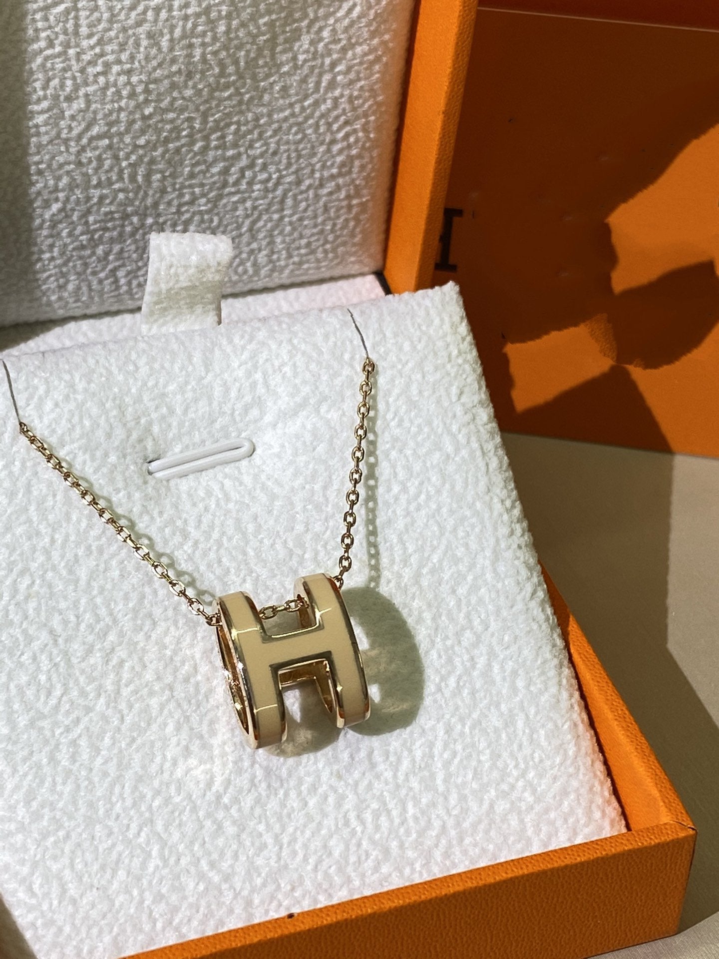 [Olivia JW]HM CLIC YELLOW ENAMEL GOLD NECKLACE
