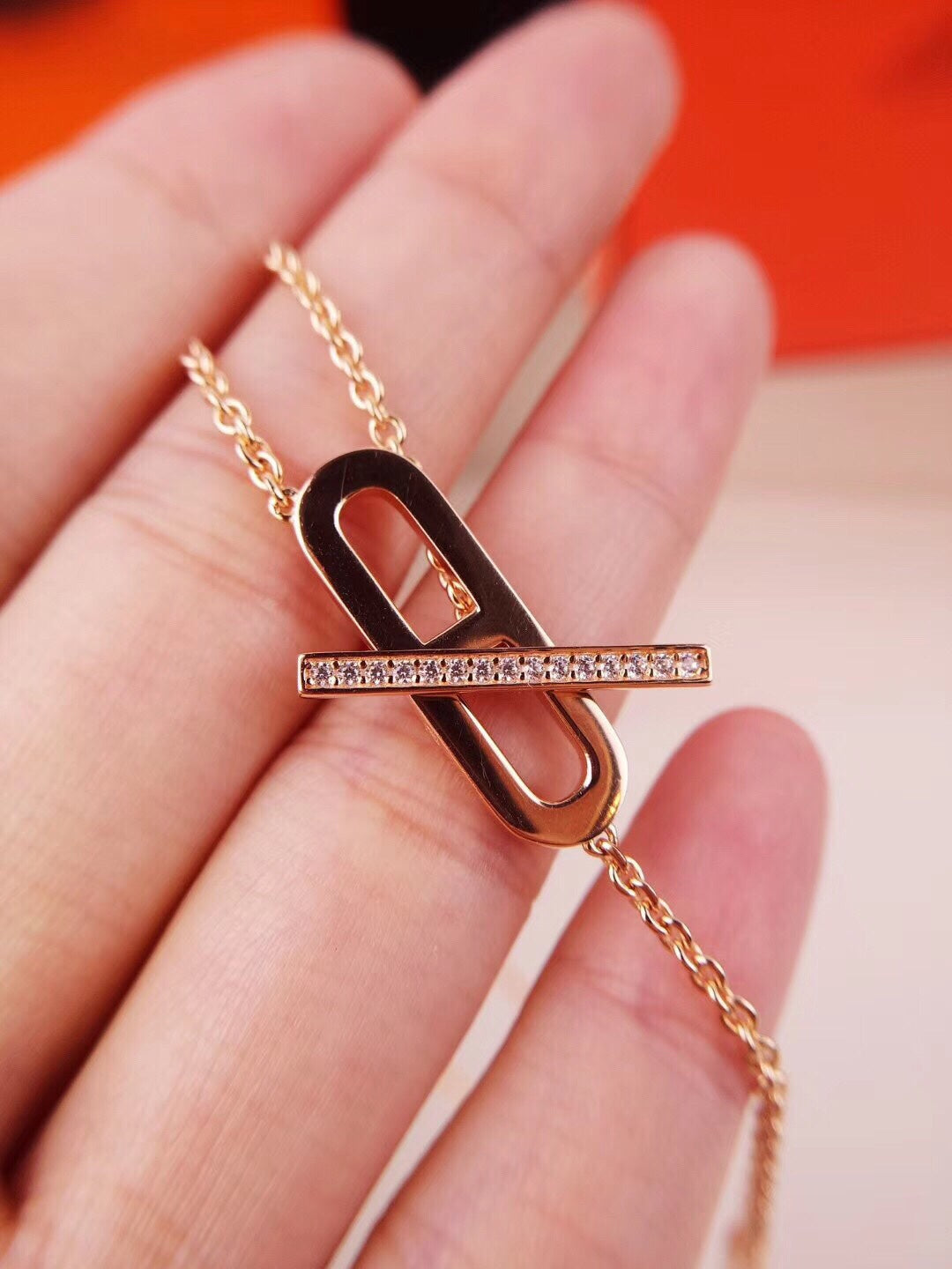 [Olivia JW]HM FIRE PIG NOSE NECKLACE TRENDY STREET